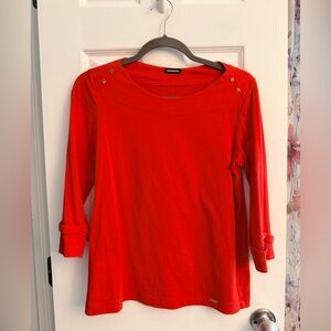 Women's Red Long Sleeve Top